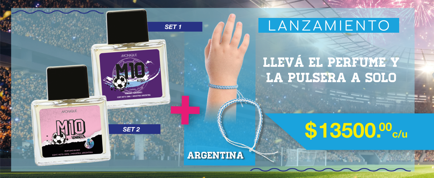 Set M10 + M10 Unisex + Pulsera de Argentina
