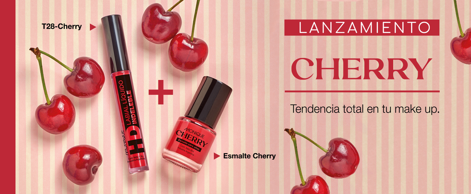 Labial y esmalte cherry